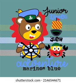 Junior lion marine vetor design