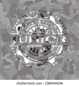 Junior on grey camo texture
