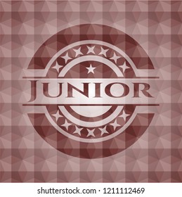 Junior red seamless geometric badge.