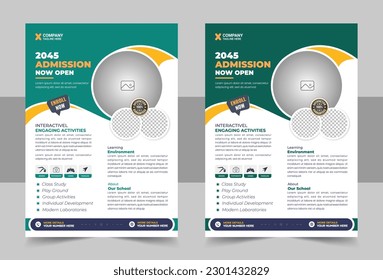 Junior School Admission Flyer, school education admission flyer poster layout template. Kids back to school education admission flyer layout template. flyer design template layout