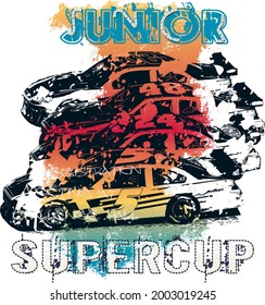 Junior Super Cup Cars Kids T-shirt Design