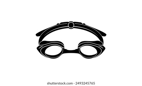  junior swim goggles, black isolated silhouette