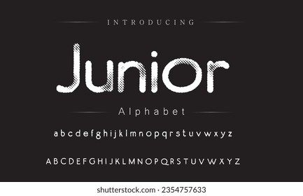 Junior Vintage Brush Script Modern Font. Retro Typeface. Vector Illustration.