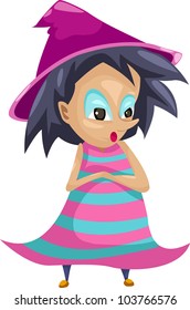 Junior witch vector illustration isolated on white background