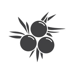 Juniper Berries Icon Flat Design Vector Illustration On White Background.