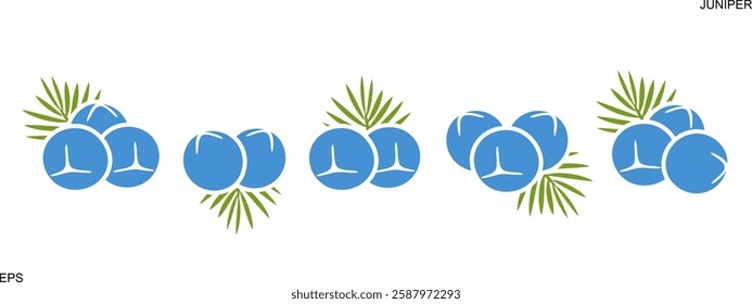 Juniper berries logo. Isolated Juniper berries on white background
