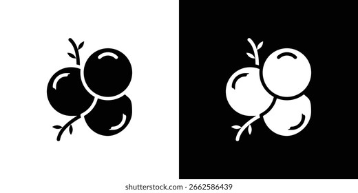 Conjunto de iconos de enebro en estilo glifo negro. Ilustración vectorial de colección de silueta.