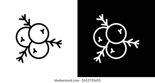 Juniper icon set. Black illustration isolated for graphic and web design