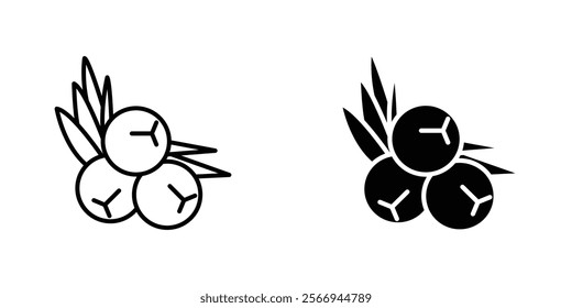 Juniper icons. black and white vector set.