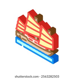 junk ancient ship isometric icon vector. junk ancient ship sign. isolated symbol illustration