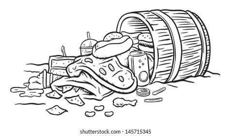 Junk Food Bounty line art