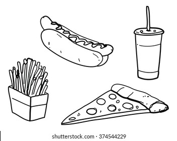 Junk Food Combo - Pizza, Hotdog, Fries & drink