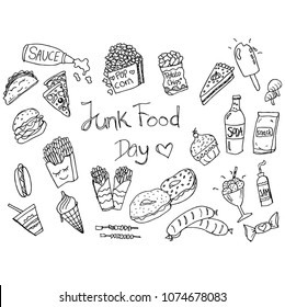 junk food, doodle