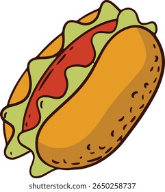 Junk Food with Doodle Design. Vector Illustration
