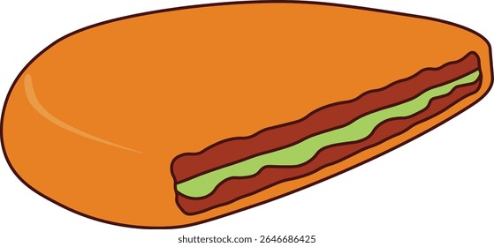 Junk Food Doodle isolado no fundo branco. Ilustração de vetor plano