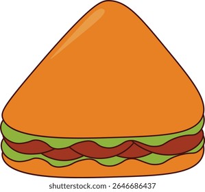 Junk Food Doodle Isolated on White Background. Flat Vector Illustration