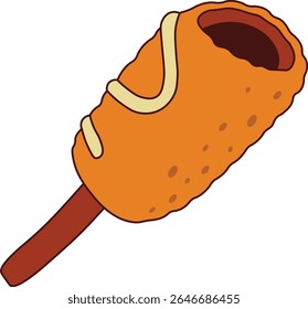 Junk Food Doodle isolado no fundo branco. Ilustração de vetor plano