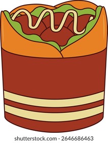 Junk Food Doodle isolado no fundo branco. Ilustração de vetor plano