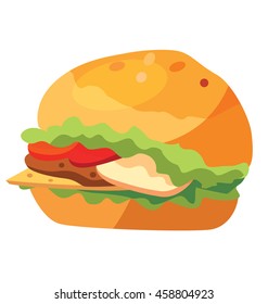 Junk food - fast food - hamburger presented. Eps10.