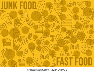 Junk food or fast food pattern design  