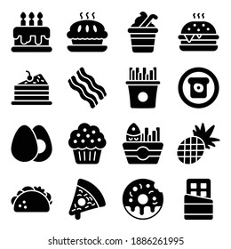 
Junk Food Flat Icons Pack 