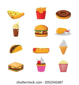junk food flat vector illustration design