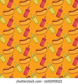 junk food hand drawn pattern template vector background