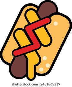 Archivo eps de Vector de comida chatarra hotdog corndog