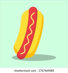 Junk food hotdog flat vector design illustration