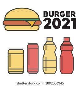 Junk food icon. Breakfast background burger vector. Junk food vector illustration