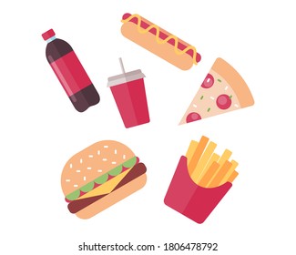 Junk Food Icon Collection Vectors Stock Vector (Royalty Free ...