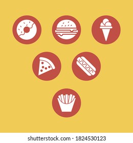 Junk food icon with flat design style