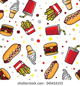 junk food icon pattern