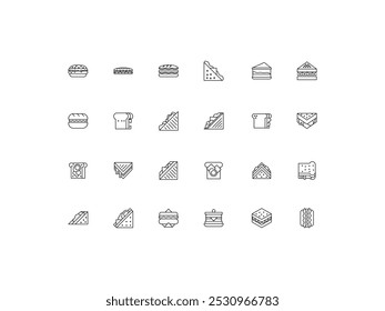 Conjunto de iconos de comida chatarra, diseño, Ilustración vectorial