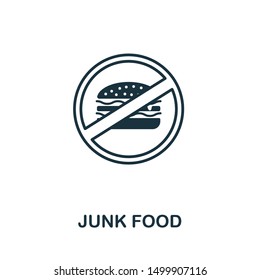 Junk Food icon. Thin outline style design from fitness icons collection. Creative Junk Food icon for web design, apps, software, print usage.