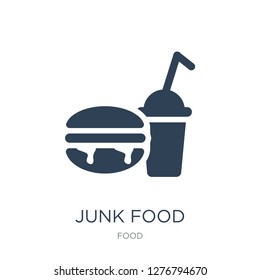 junk food icon vector on white background, junk food trendy filled icons from Food collection, junk food vector illustration