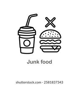 junk food line icon. linear style sign for mobile concept and web design. Outline vector icon. Symbol, logo illustration. Vector graphics