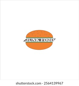 The Junk Food logo is in the shape of a burger with an orange color and a white background