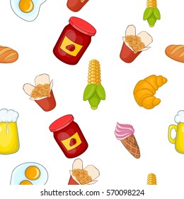 Junk food pattern. Cartoon illustration of junk food vector pattern for web