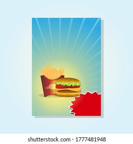 junk food poster and flyer design, vector illustration