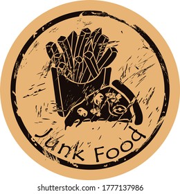 Junkfood-Vektorsymbol im alten Stil