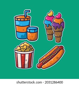 junk food simple sticker design