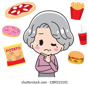 Junk food troubled elder grandmother
