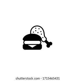 Junk food vector icon in black solid flat design icon isolated on white background