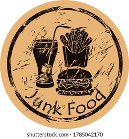 junk food vector icon in old style