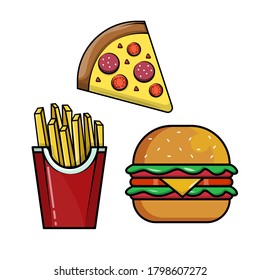 junk food vector illustration. flat style