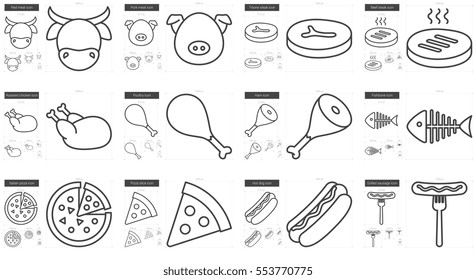 Icono de línea vectorial de comida basura aislado en fondo blanco. Icono de línea de comida basura establecido para infografía, sitio web o aplicación. Icono escalable diseñado en un sistema de cuadrícula.