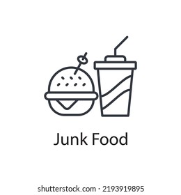 Junk Food Vector Outline Icon Design Illustration. Miscellaneous Symbol On White Background EPS 10 File