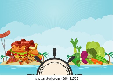 junk and healthy food design