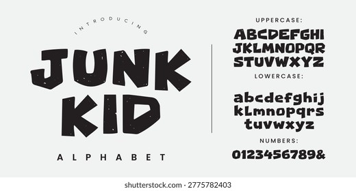 Junk Kid Playful Hand Drawn Display Font Alphabet For Children Book Cover And Fun Birthday Party